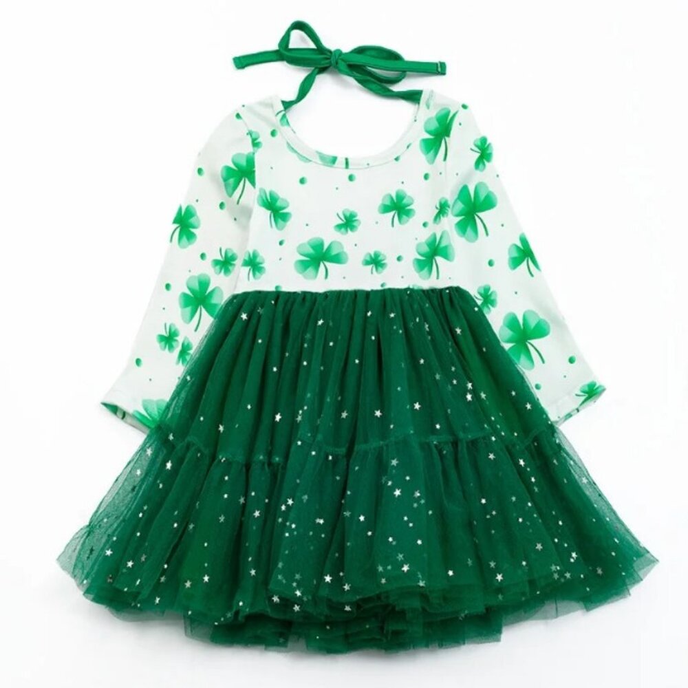 Boutique St Patrick's Day Girls Shamrock Tutu Dress - Picture 5 of 6